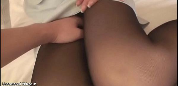  Japanese maid in pantyhose has sex in hotel
